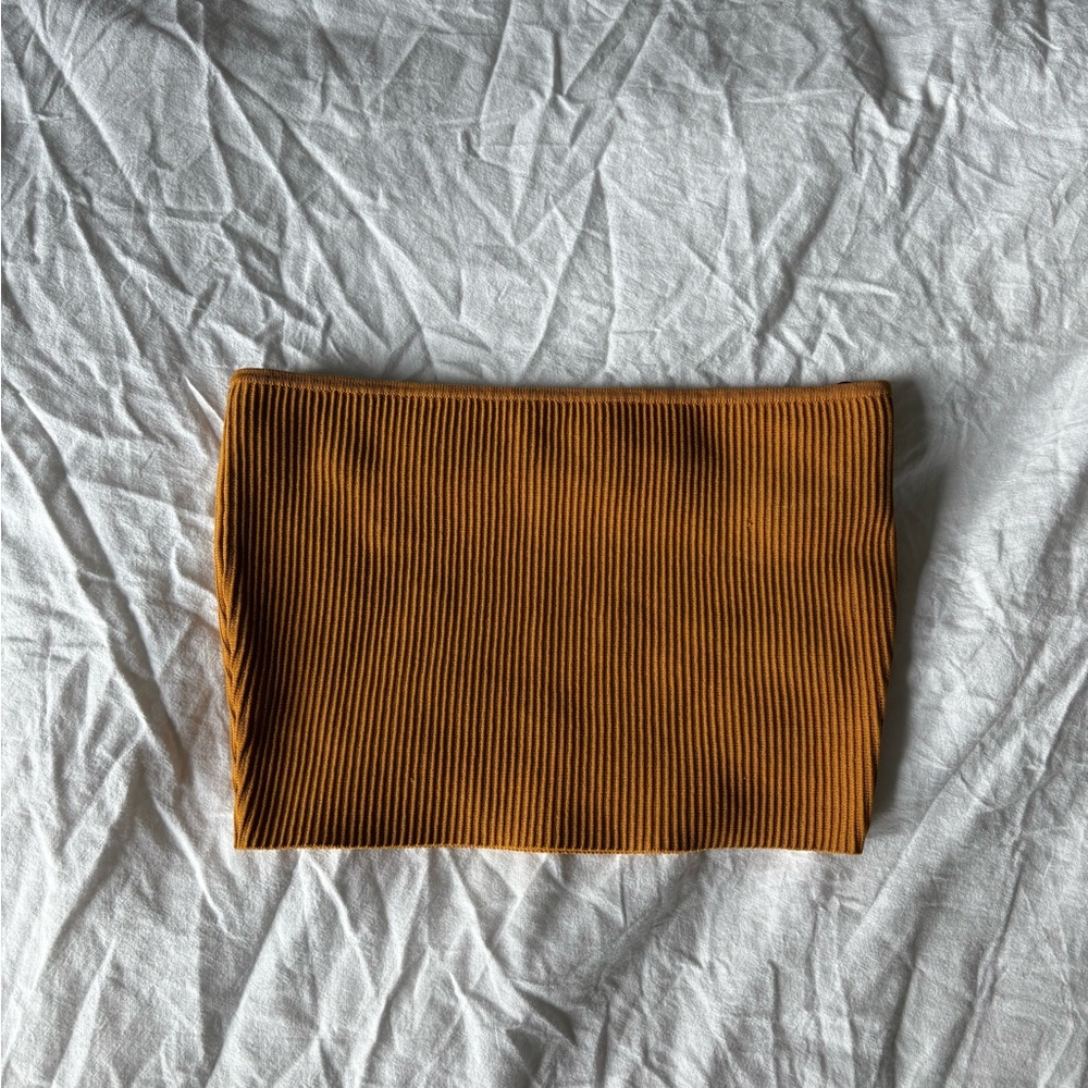Ribbed Tube Top in Rust
